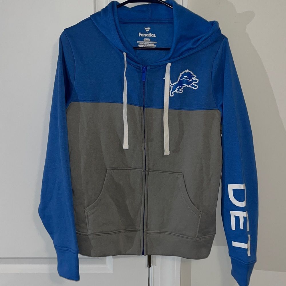 Detroit Lions Womens Zipper Hooded NFL Football Hoodie Fleece Sweatshirt Jacket